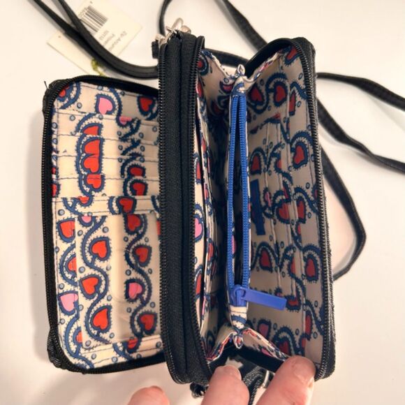 Vera Bradley Solid Shoulder Purse and Matching Crossbody Wallet w/ Wristlet RFID - Picture 11 of 15